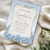 Baby Blue Gold Quinceañera Kaart