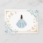 Baby Blue Gold Quinceanera Reception Details Informatiekaartje (Achterkant)