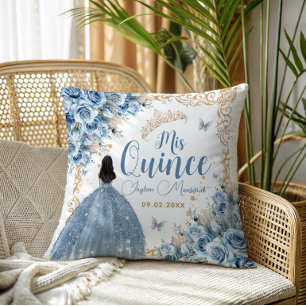 Baby Blue Gouden Quinceanera Prinses Vlinder Kussen