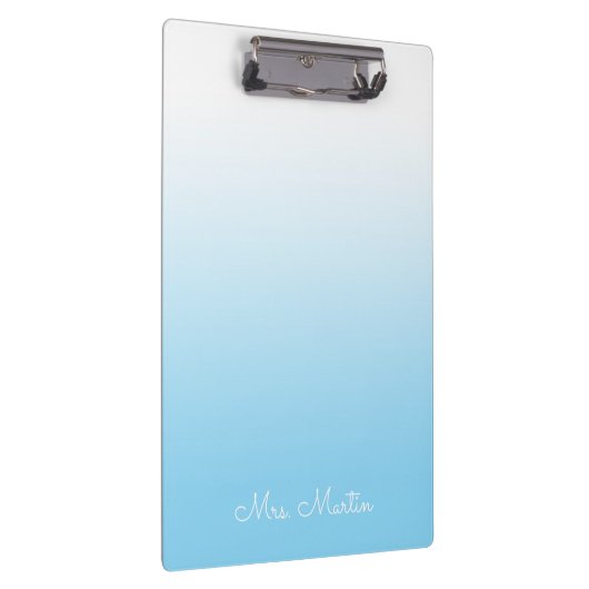 Baby Blue Gradient Gepersonaliseerde Leraar Klembord (Rechts)