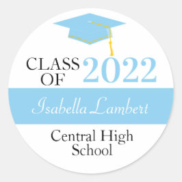 Baby Blue Graduation Party Favor Stickers