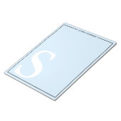 Baby Blue Graphic Monogram Persoonlijke naam Notitieblok (Schuin)