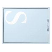 Baby Blue Graphic Monogram Persoonlijke naam Notitieblok (Voorkant)