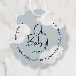 Baby Blue Grey Clouds Oh Baby Dank je Bedankjes Labels