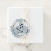 Baby Blue Grey Clouds Oh Baby Dank je Bedankjes Labels (In situ)