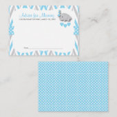 Baby Blue & Grey Elephant Baby shower Sm - Advies (Voorkant / Achterkant)
