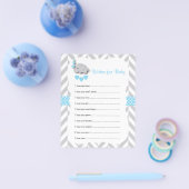 Baby Blue & Grey Elephant Baby shower - Vernissen Flyer (Enkel)