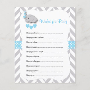 Baby Blue & Grey Elephant Baby shower - Vernissen Flyer