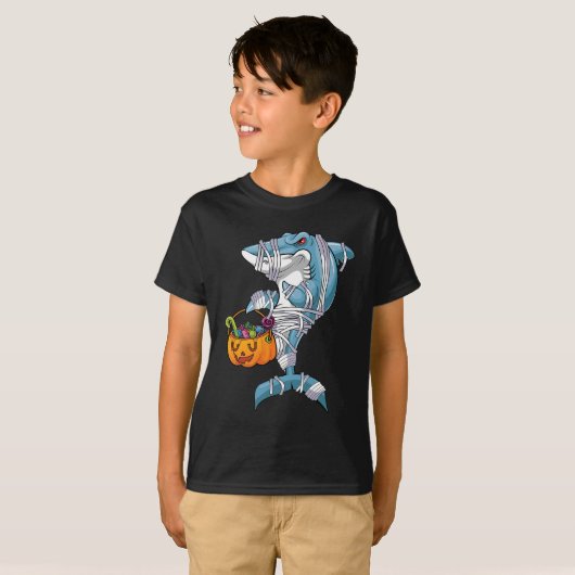 Baby Blue Halloween Shark Boo Boo Boo Funny Family T-shirt (Voorkant volledig)