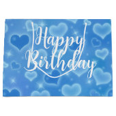 Baby Blue Happy Birthday Large Gift Bag Groot Cadeauzakje (Voorkant)