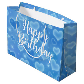 Baby Blue Happy Birthday Large Gift Bag Groot Cadeauzakje