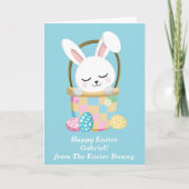 Baby Blue Happy Easter Bunny Schattige Kaart (Voorkant)