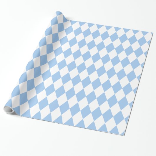Baby Blue Harlekijn Cadeaupapier (Uitgerold)