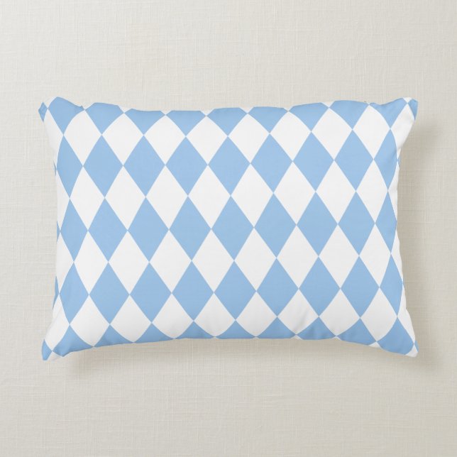 Baby Blue Harlequin Accent Kussen (Voorkant)