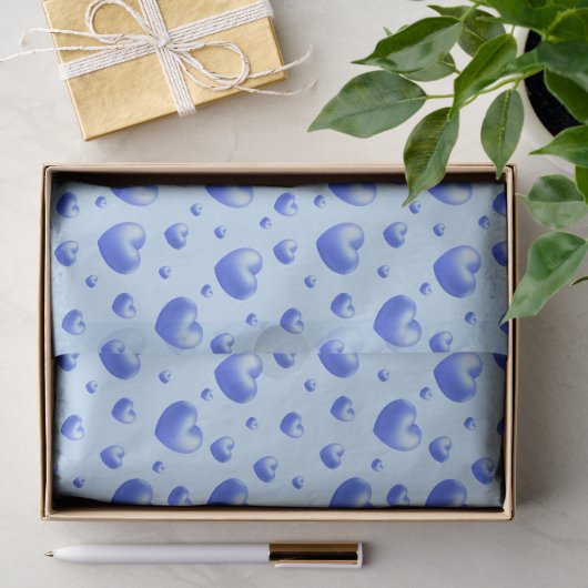 Baby Blue Harten Tissuepapier (Geschenk)
