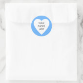 Baby Blue Heart Border Stickers - Gepersonaliseerd (Tas)