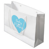 Baby Blue Heart Boy Gift Bag Groot Cadeauzakje (Voorkant Gekanteld)