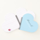 Baby Blue Heart Monogram Modern Feminine Notitieboek (Binnen)