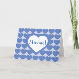 Baby Blue Hearts - Gepersonaliseerd Bedankkaart