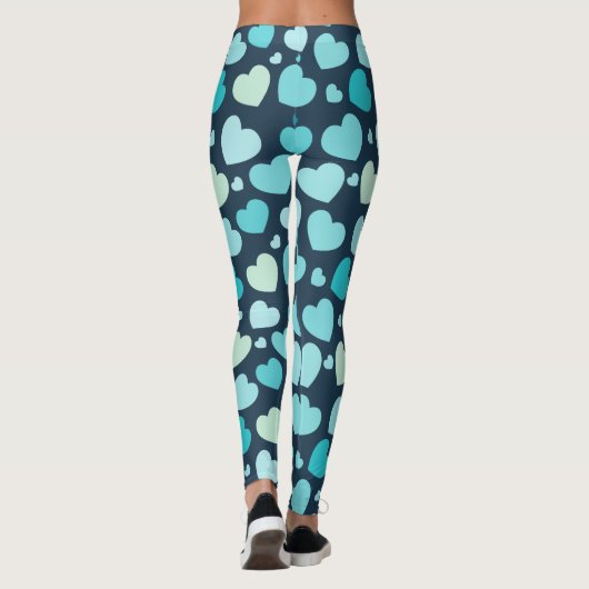 Baby Blue Hearts Leggings (Achterkant)