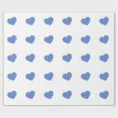 Baby Blue Hearts Wrapping Paper Cadeaupapier (Vlak)