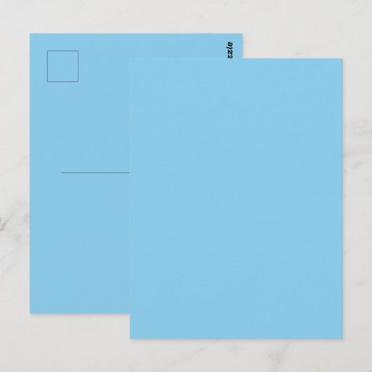 Baby Blue Hemelse Effen Kleur Briefkaart (Voorkant / Achterkant)