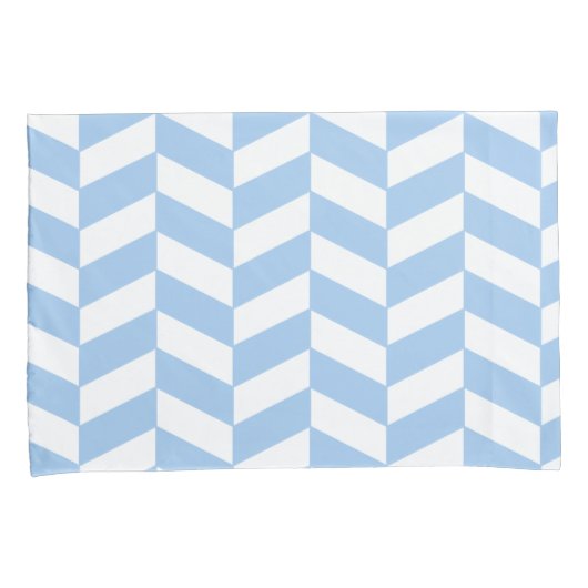 Baby Blue Herringbone Kussensloop (Voorkant-Rechts)