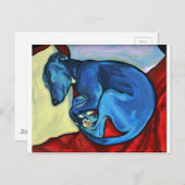 "Baby Blue"-hippetpuppy Briefkaart (Voorkant / Achterkant)