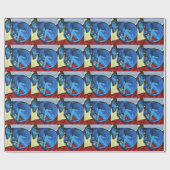 "Baby Blue"-hippetpuppy Cadeaupapier (Vlak)