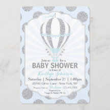 Baby Blue Hot Air-ballon Baby shower
