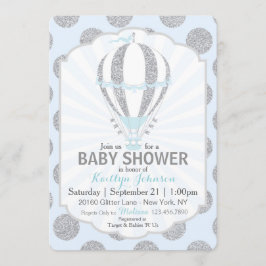 Baby Blue Hot Air-ballon Baby shower Kaart