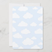 Baby Blue Hot Air Ballon Boy Baby shower Kaart (Achterkant)