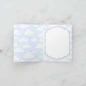 Baby Blue Hot Air ballon Silver Glitter Hartelijk Bedankkaart (Binnen)