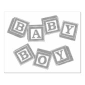 Baby Blue Houten Alfabet Blokken Rubberstempel (Afrduk)