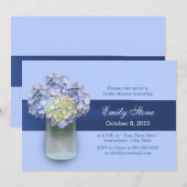 Baby Blue Hydrangea Mason Jar Vrijgezellenfeest Kaart (Voorkant / Achterkant)