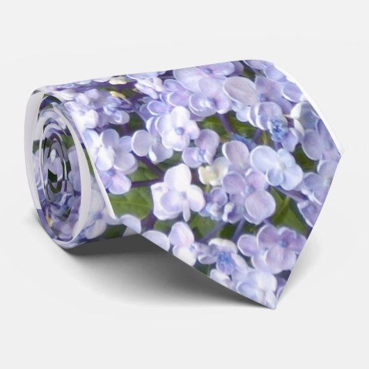 Baby Blue Hydrangea Petals Wedding Stropdas (Opgerold)