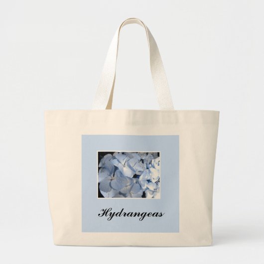 Baby Blue Hydrangeas Grote Tote Bag (Voorkant)