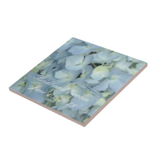 Baby Blue Hydrangeas Tegeltje (Zijkant)