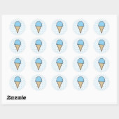 Baby Blue Ice Cream Cone Ronde Sticker (Vel)