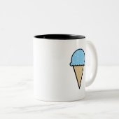 Baby Blue Ice Cream Cone Tweekleurige Koffiemok (Voorkant rechts)