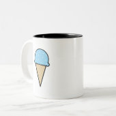 Baby Blue Ice Cream Cone Tweekleurige Koffiemok (Voorkant links)