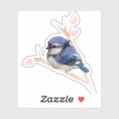 Baby Blue Jay Bird Custom-Cut Vinyl Sticker (Vel)