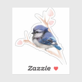 Baby Blue Jay Bird Custom-Cut Vinyl Sticker