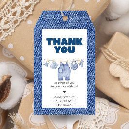 Baby Blue Jean Baby shower Favorietentjes Cadeaulabel