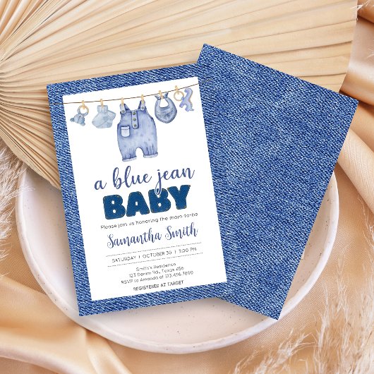 Baby Blue Jean Baby shower Kaart