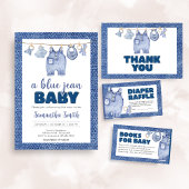Baby Blue Jean Baby shower Kaart