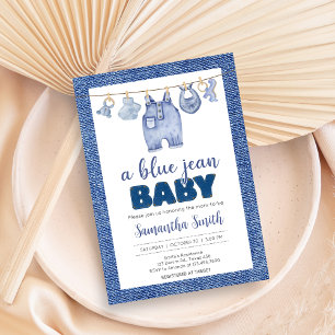 Baby Blue Jean Baby shower Kaart