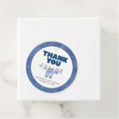 Baby Blue Jean Baby shower Rond Bedankjes Labels (In situ)
