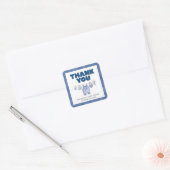 Baby Blue Jean Baby shower Vierkante Sticker (Envelop)