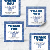 Baby Blue Jean Baby shower Vierkante Sticker